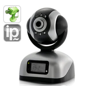 IP Security Camera with CF Card Slot and LCD Display (Pan and Tilt Angle Control)